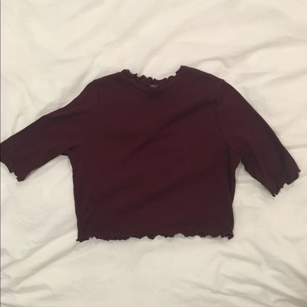 Maroon Crop Top